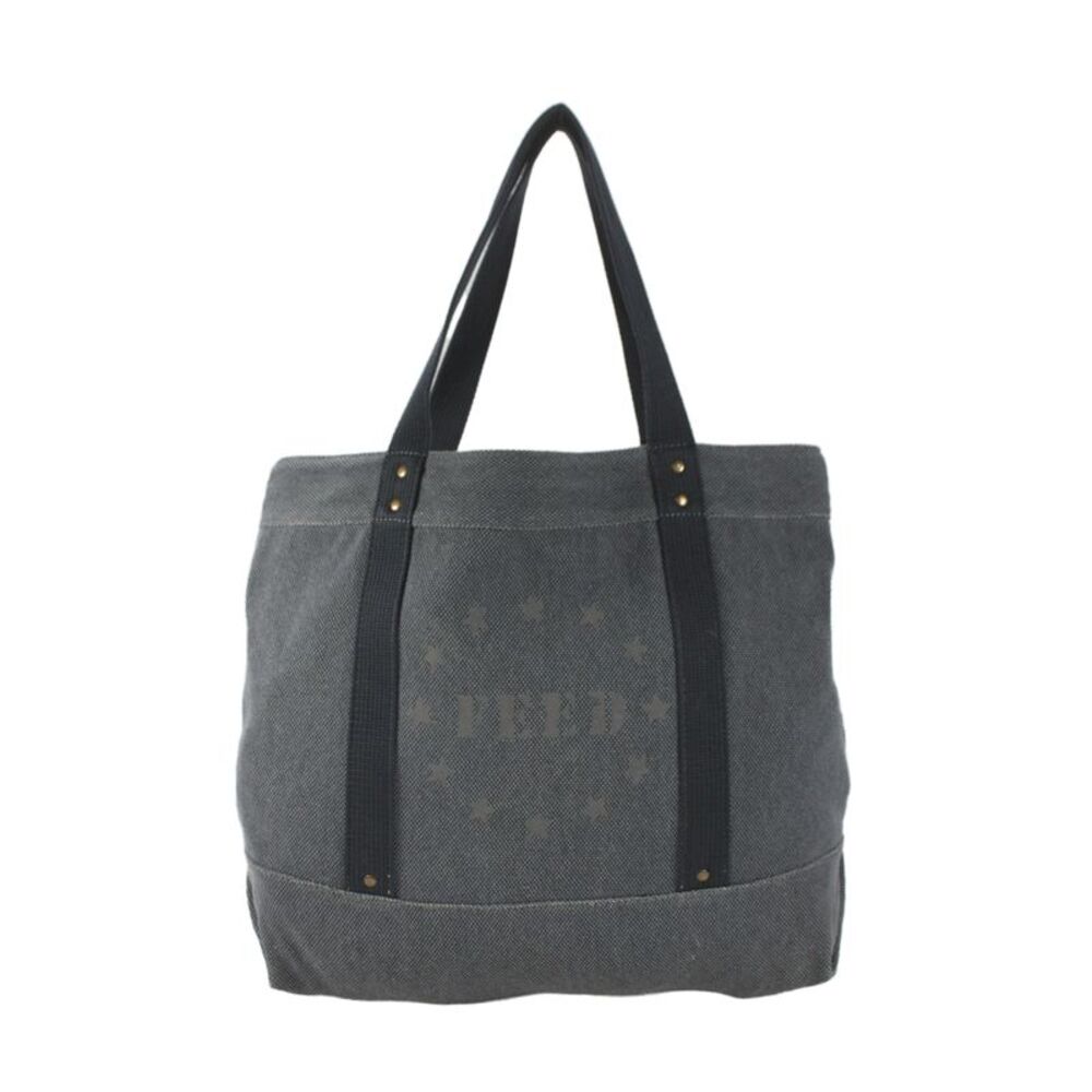 Feed Womens Canvas Open Tote Shoulder Handbag Solid Blue